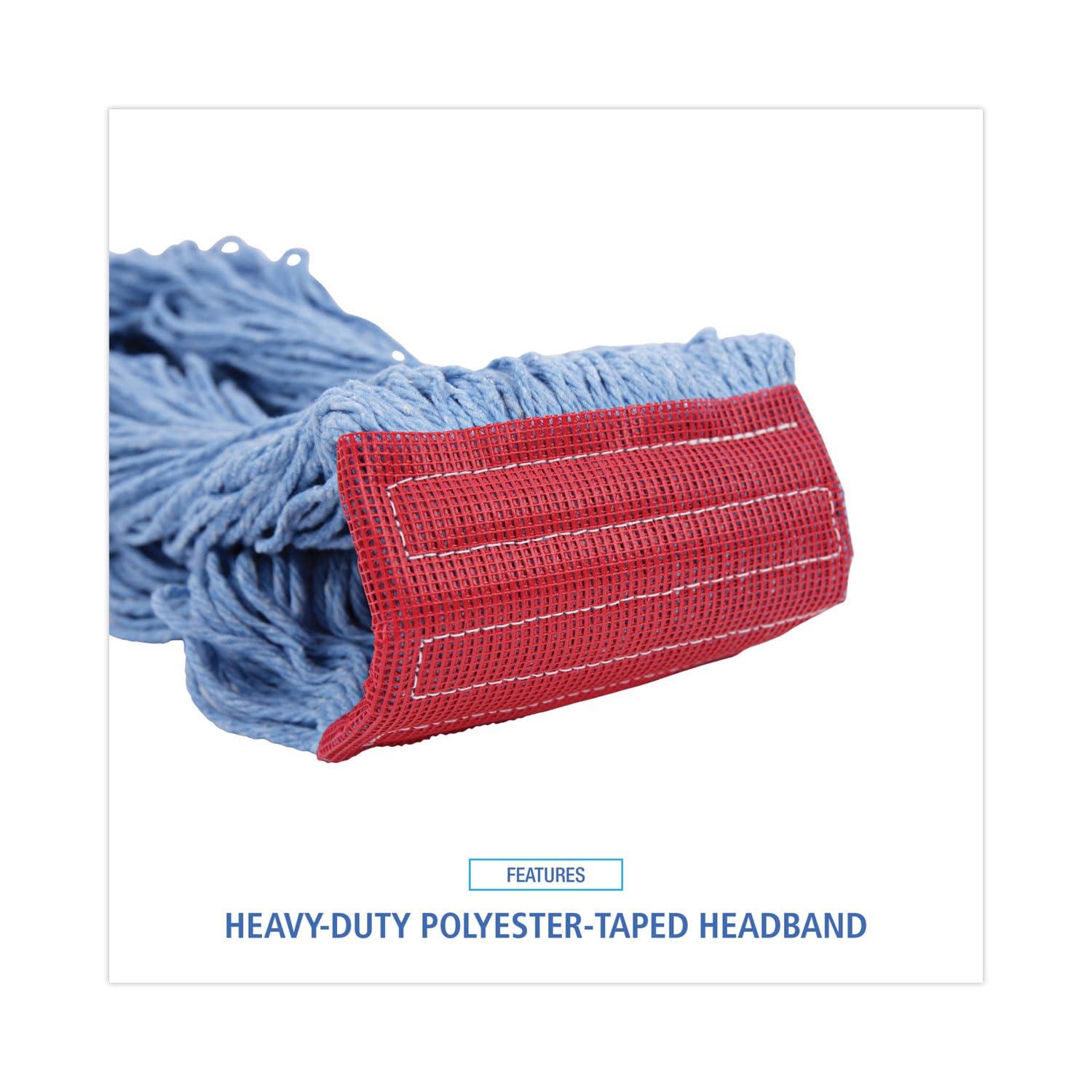 image:imageBoardwalk BWK403BL Premium Standard CottonRayon Fiber Mop Head Large Blue 12Carton
