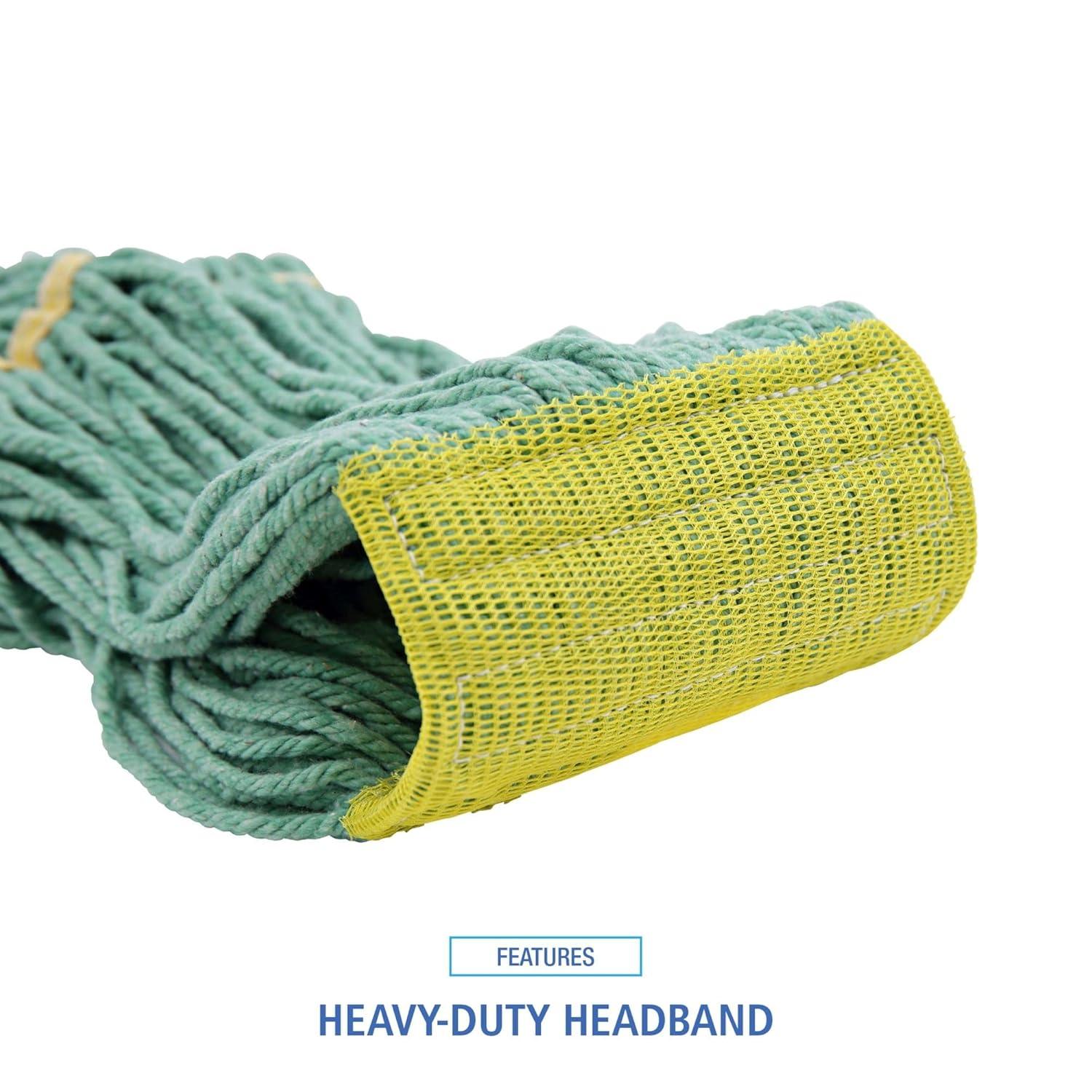 image:imageBoardwalk BWK501GN 5 in Headband Super Loop CottonSynthetic Fiber Wet Mop Head Small Green 12Carton