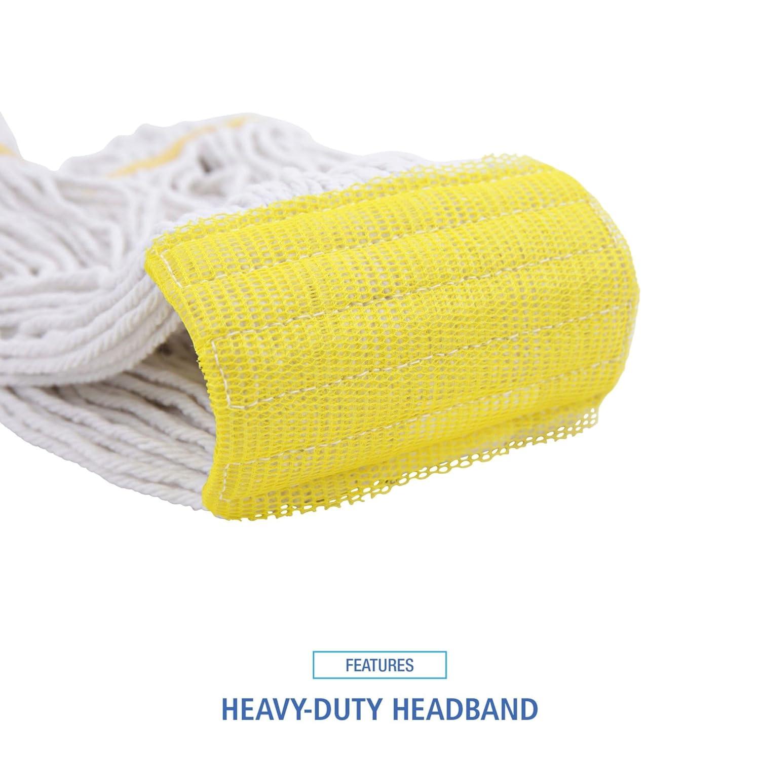 image:imageBoardwalk BWK501WH 5 in Headband CottonSynthetic Super Loop Wet Mop Head Small White 12Carton