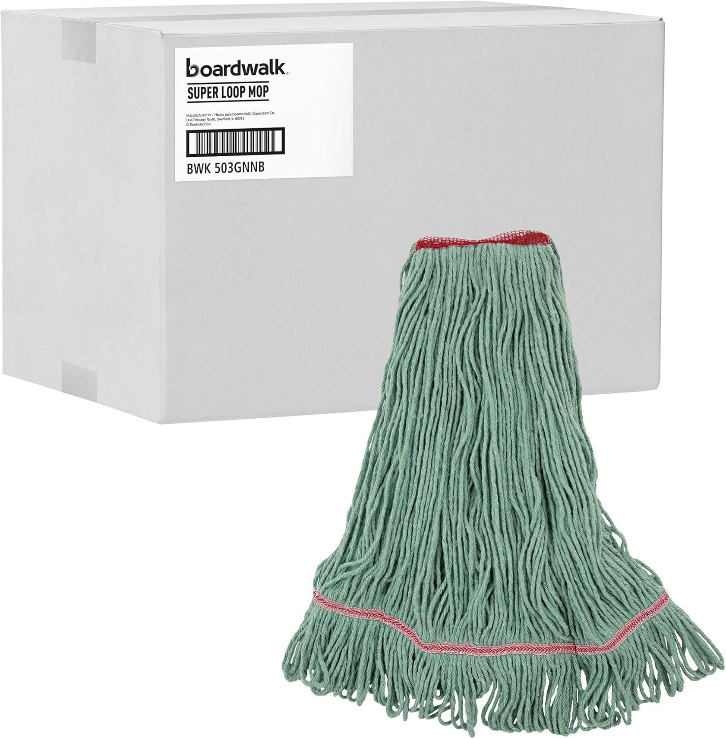 image:imageBoardwalk BWK503GNNB Premium Standard CottonRayon Fiber Mop Head Large Green 12Carton