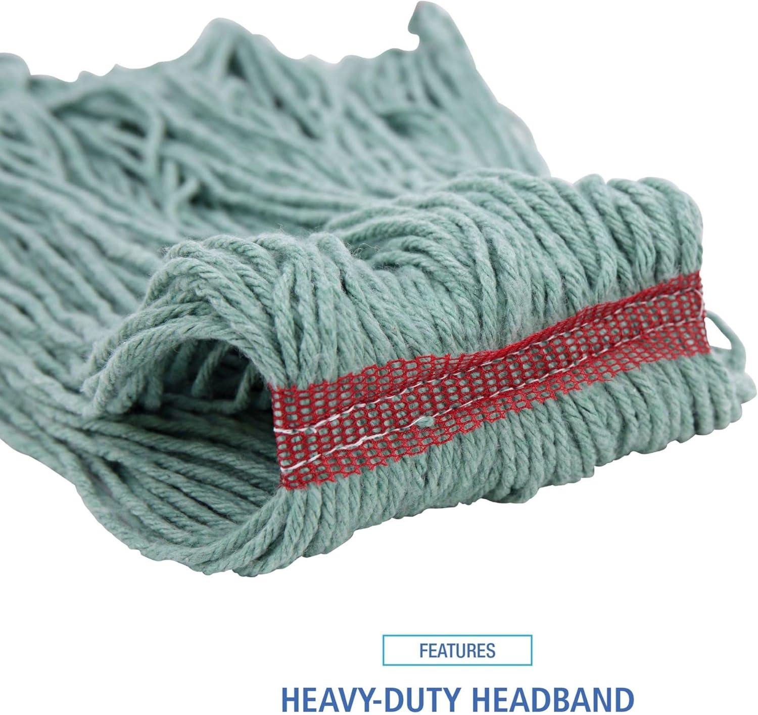 image:imageBoardwalk BWK503GNNB Premium Standard CottonRayon Fiber Mop Head Large Green 12Carton