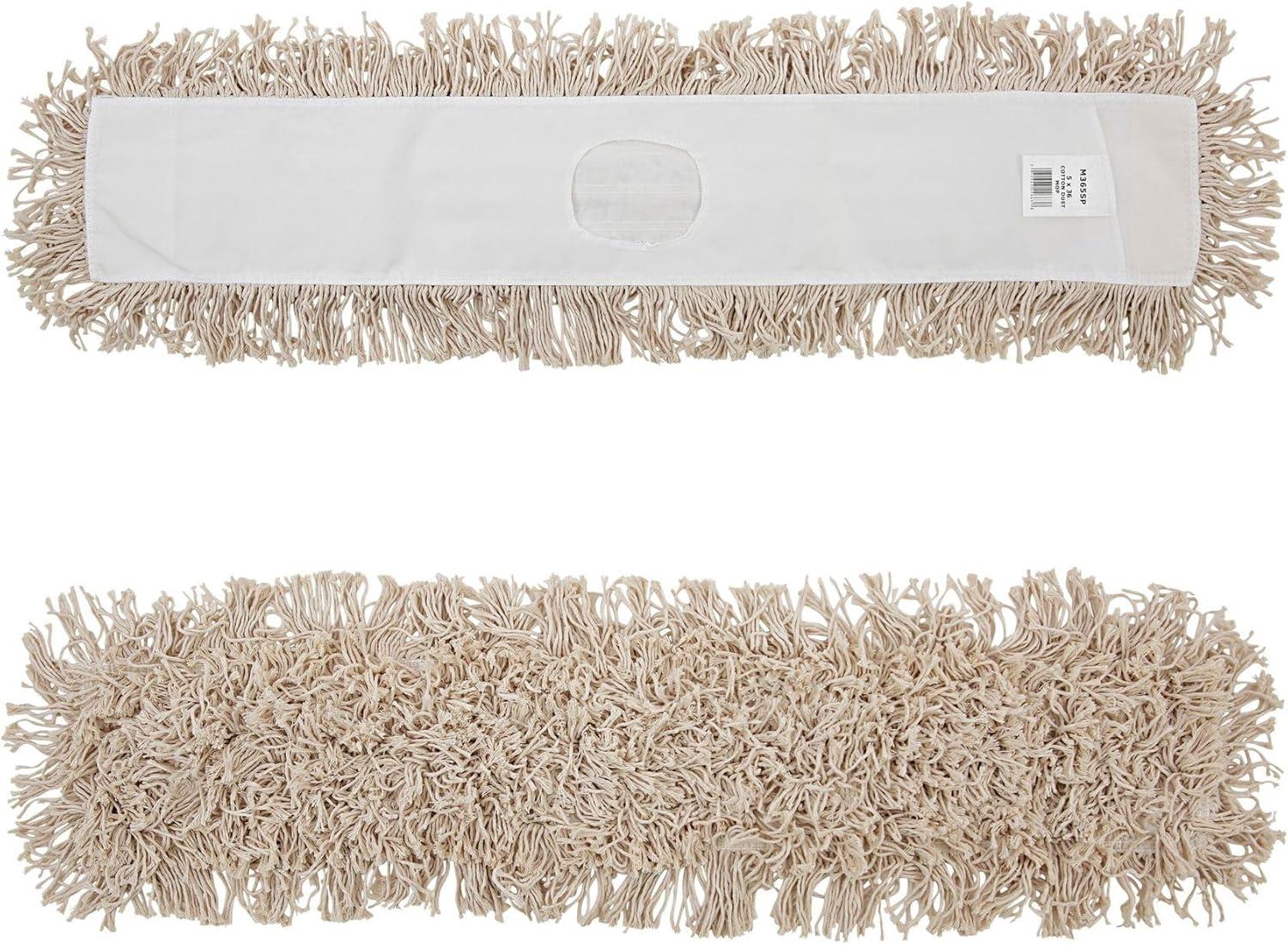 image:imageBoardwalk BWKM365C 36 in x 5 in Cotton Head 60 in Wood Handle Cotton Dry Mopping Kit Natural 1Kit