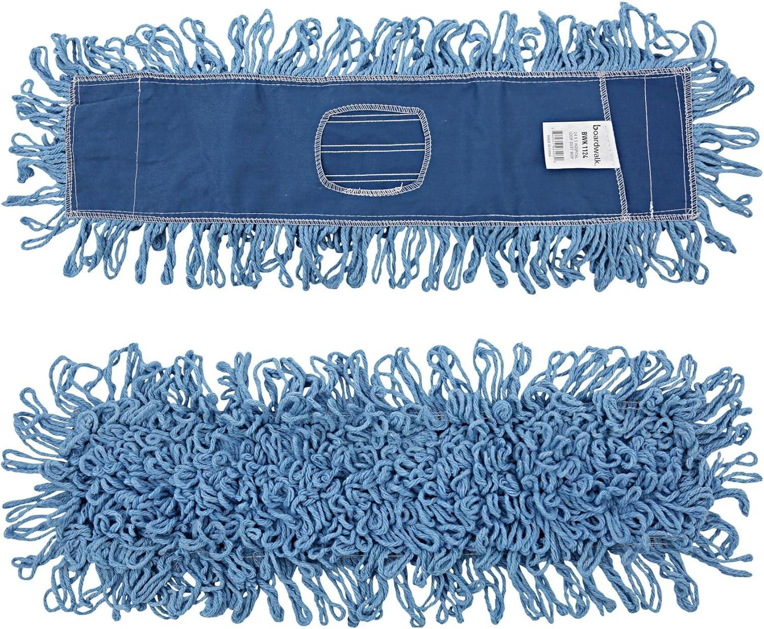 image:imageBoardwalk HL245BSPC LoopedEnd Dust Mop Kit 24 x 5 60Inch MetalWood Handle BlueNatural