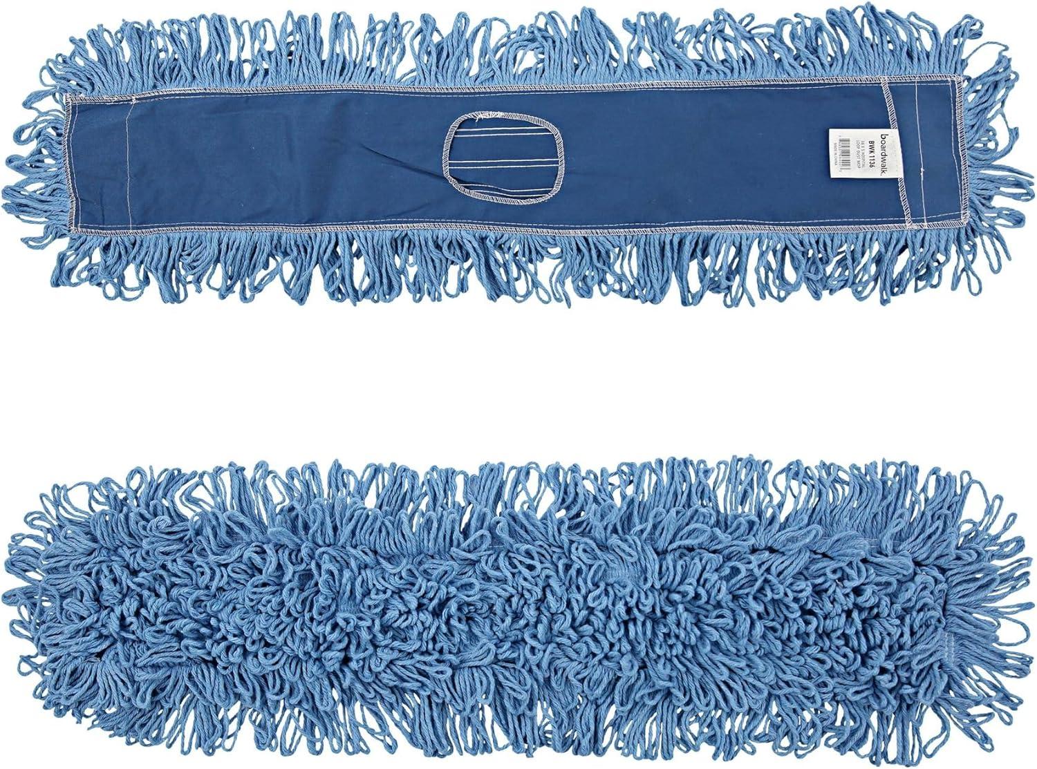 image:imageBoardwalk HL365BSPC LoopedEnd Dust Mop Kit 36 x 5 60Inch MetalWood Handle BlueNatural