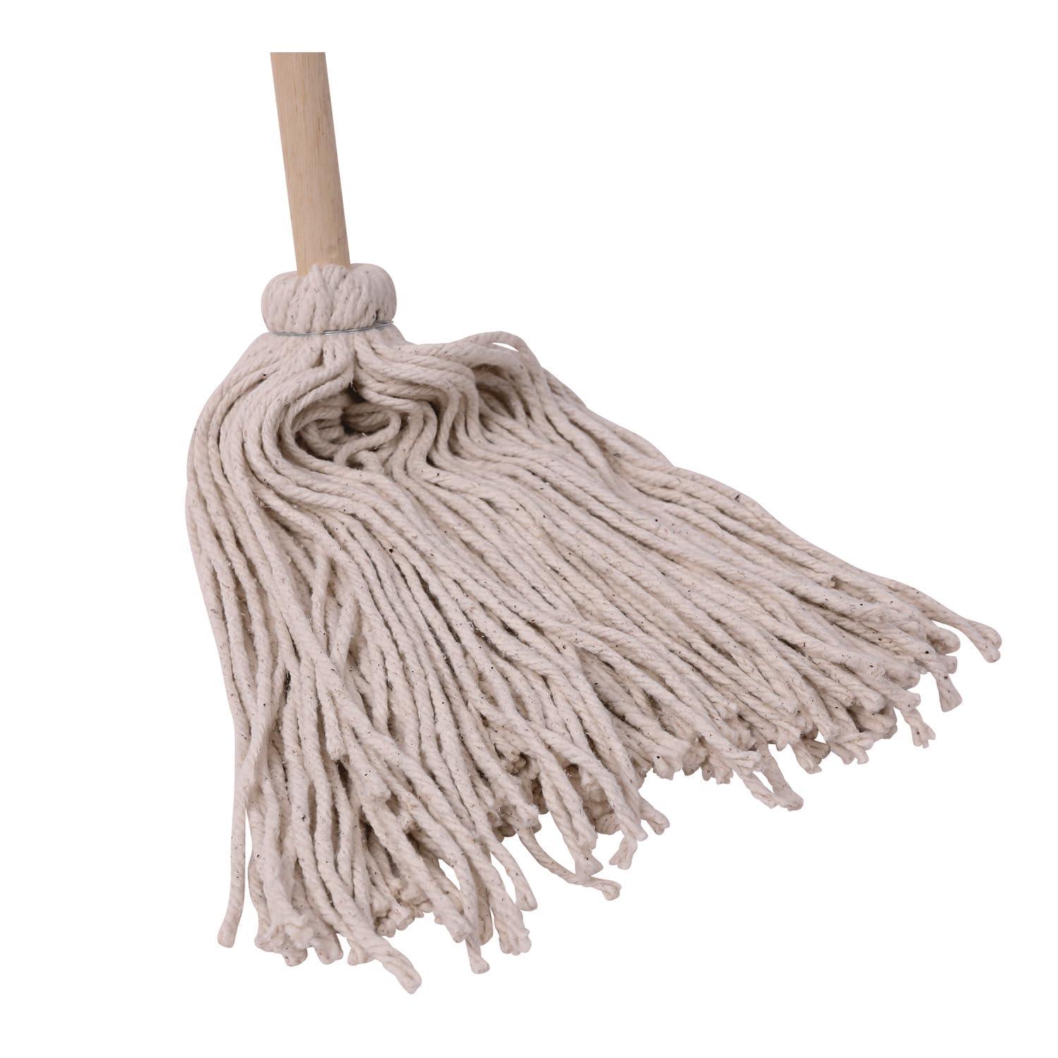 image:imageBoardwalk HandleDeck Mops 20 oz White Cotton Head 54 Oak Wood Handle
