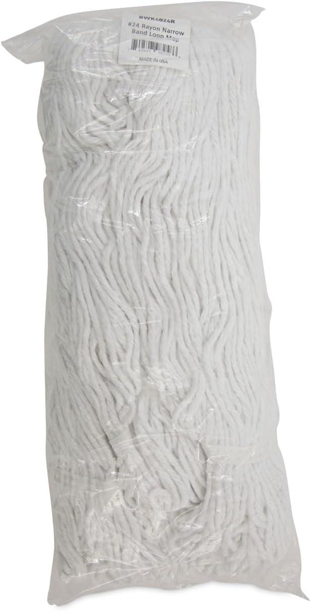 image:imageBoardwalk Pro Loop Webtailband Wet Mop Head Rayon 24 Size White 12carton