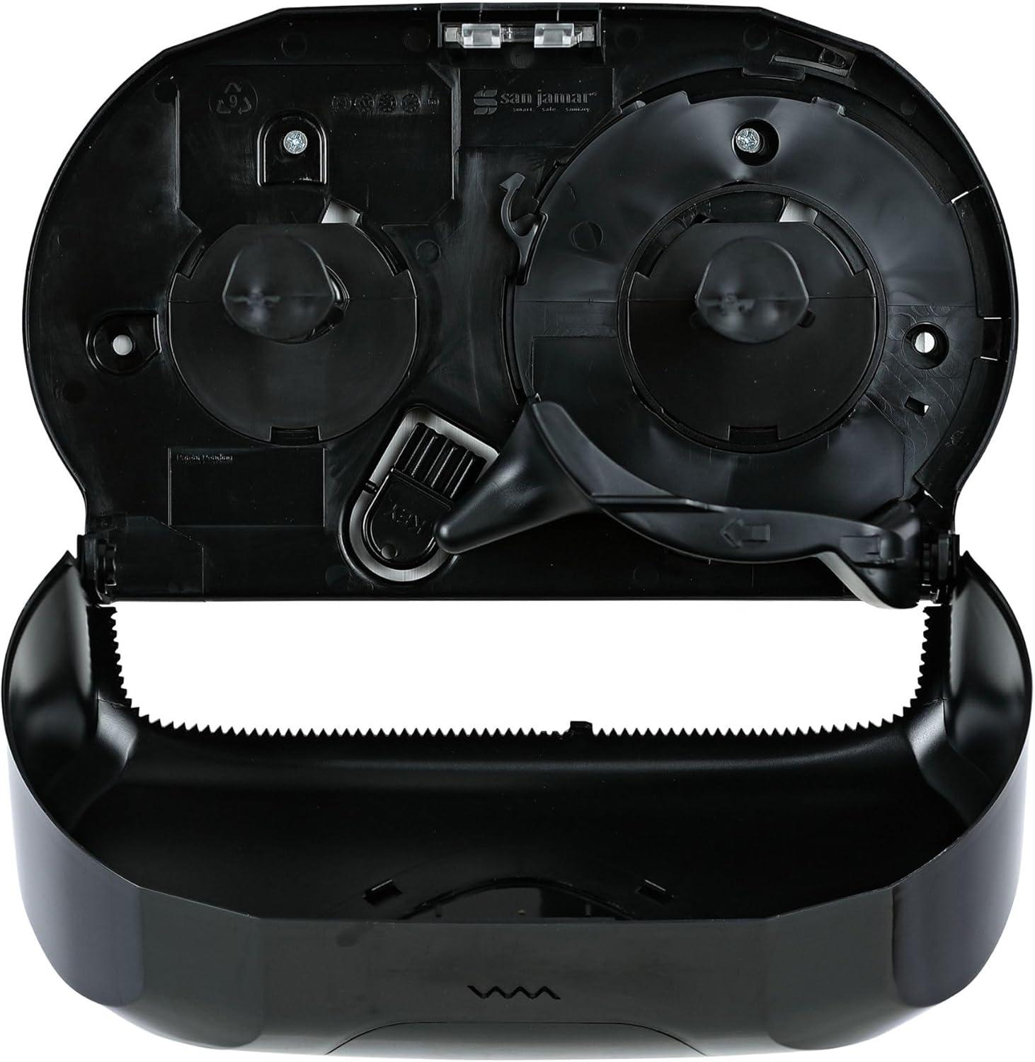 image:imageBoardwalk R3670BKBW 13 in x 675 in x 875 in Standard Twin Toilet Tissue Dispenser Black