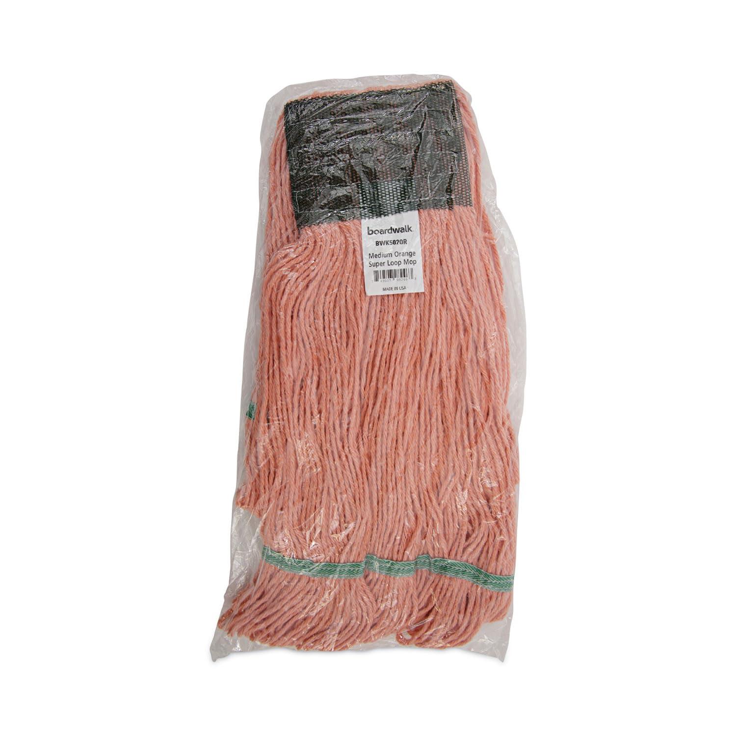 image:imageBoardwalk Super Loop Wet Mop Head CottonSynthetic Fiber 5 Headband Medium Size Orange 12Carton