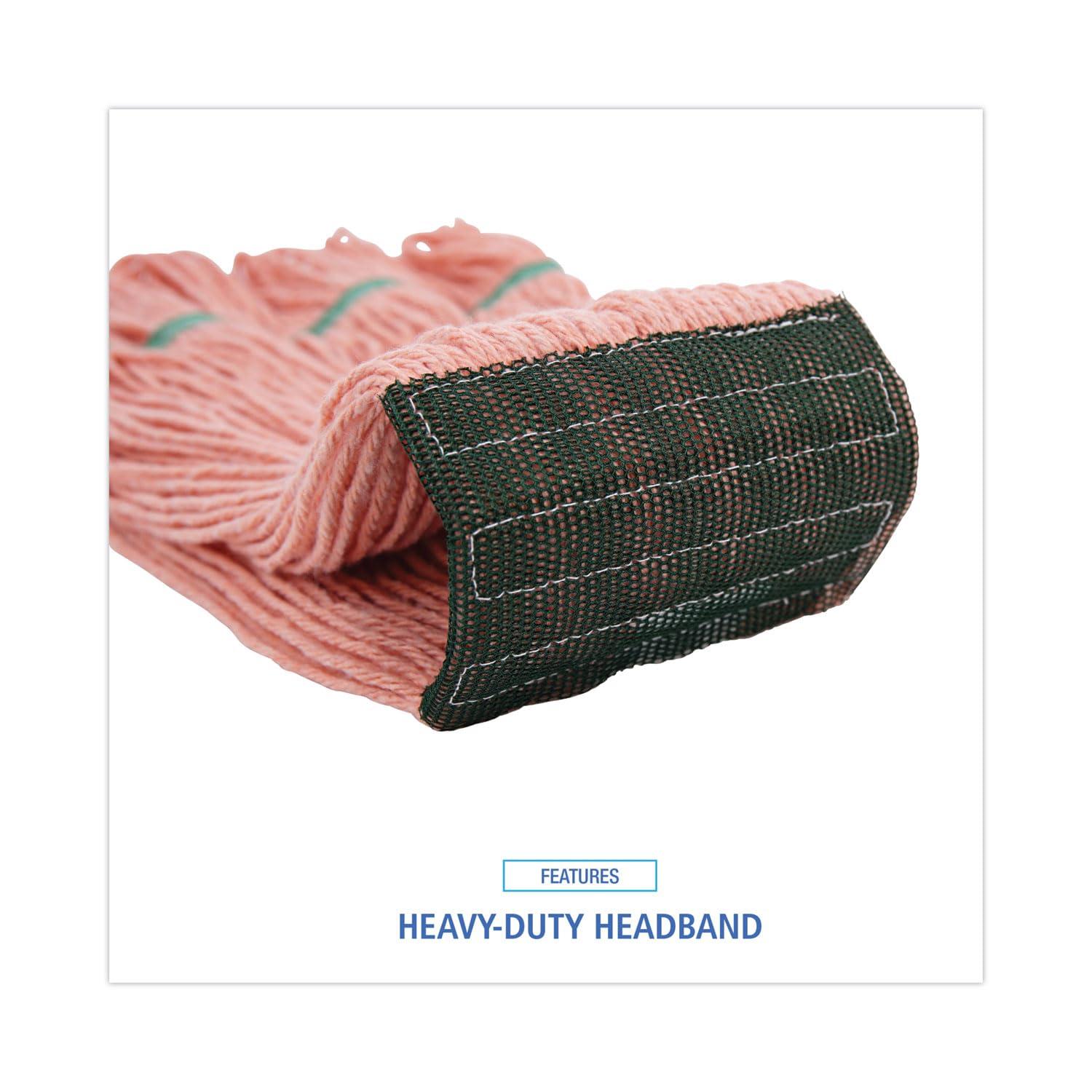 image:imageBoardwalk Super Loop Wet Mop Head CottonSynthetic Fiber 5 Headband Medium Size Orange 12Carton