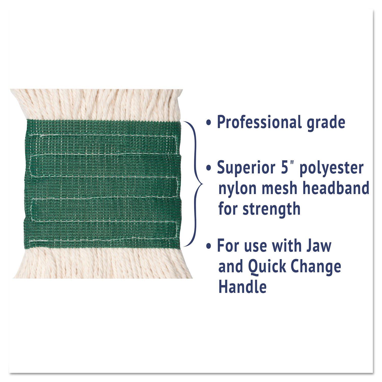 image:imageBoardwalk Super Loop Wet Mop Head CottonSynthetic Fiber 5 Headband Medium Size White 12Carton