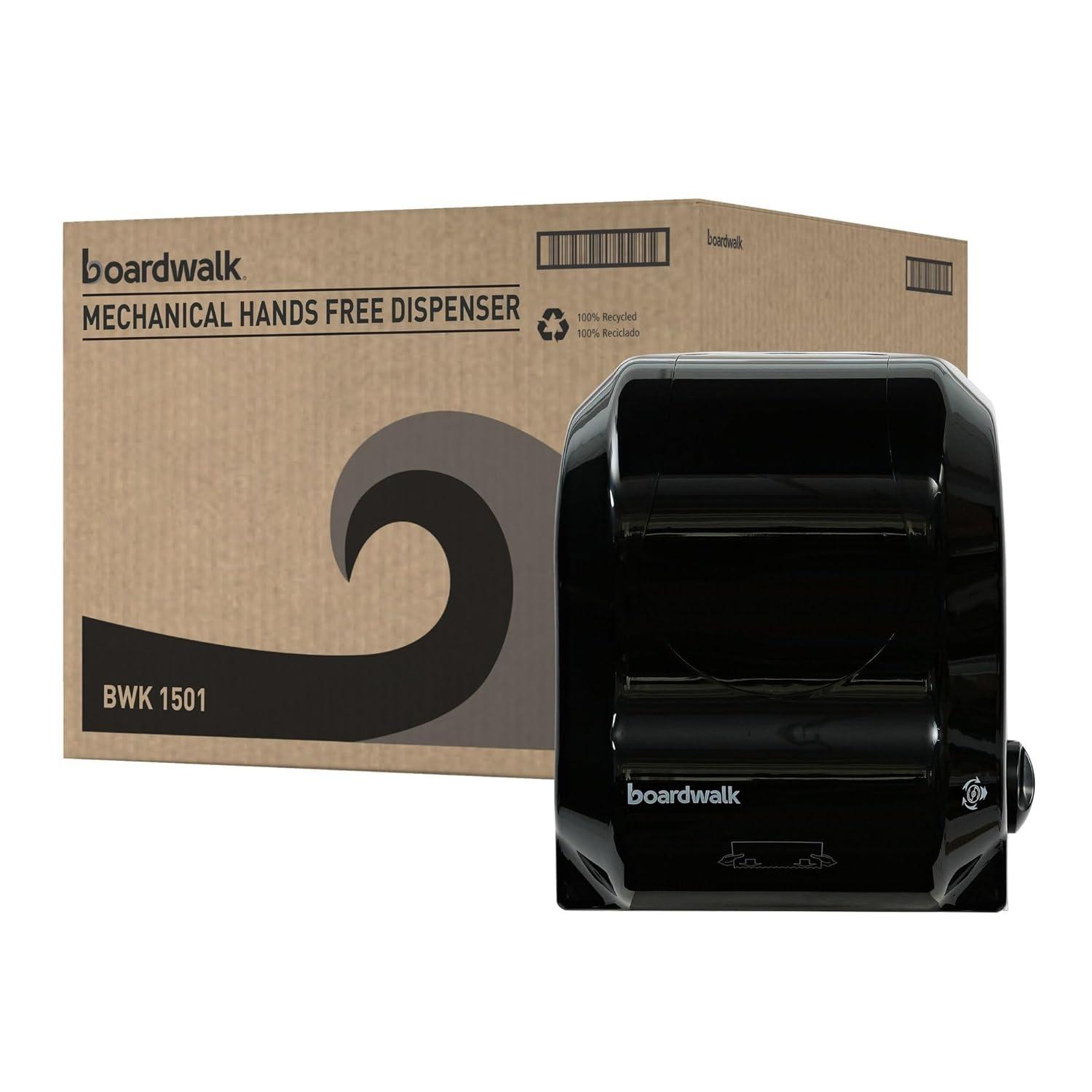 image:imageBoardwalk T7470BKBW 1325 in x 1025 in x 1625 in Hands Free Mechanical Towel Dispenser Black