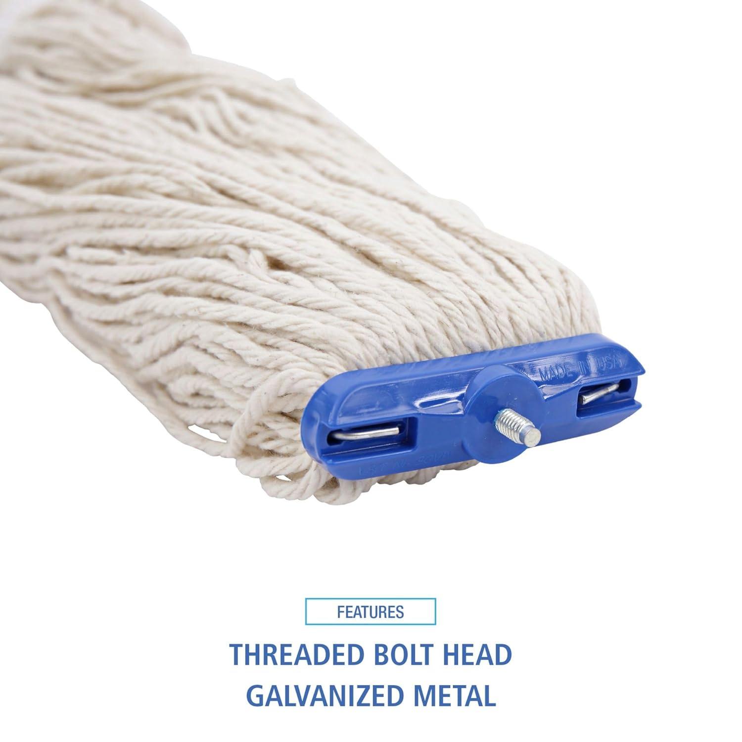 image:imageBoardwalk UNS 824C BWK824C Mop Head LieFlat Head Cotton Fiber 24 oz White Pack of 12