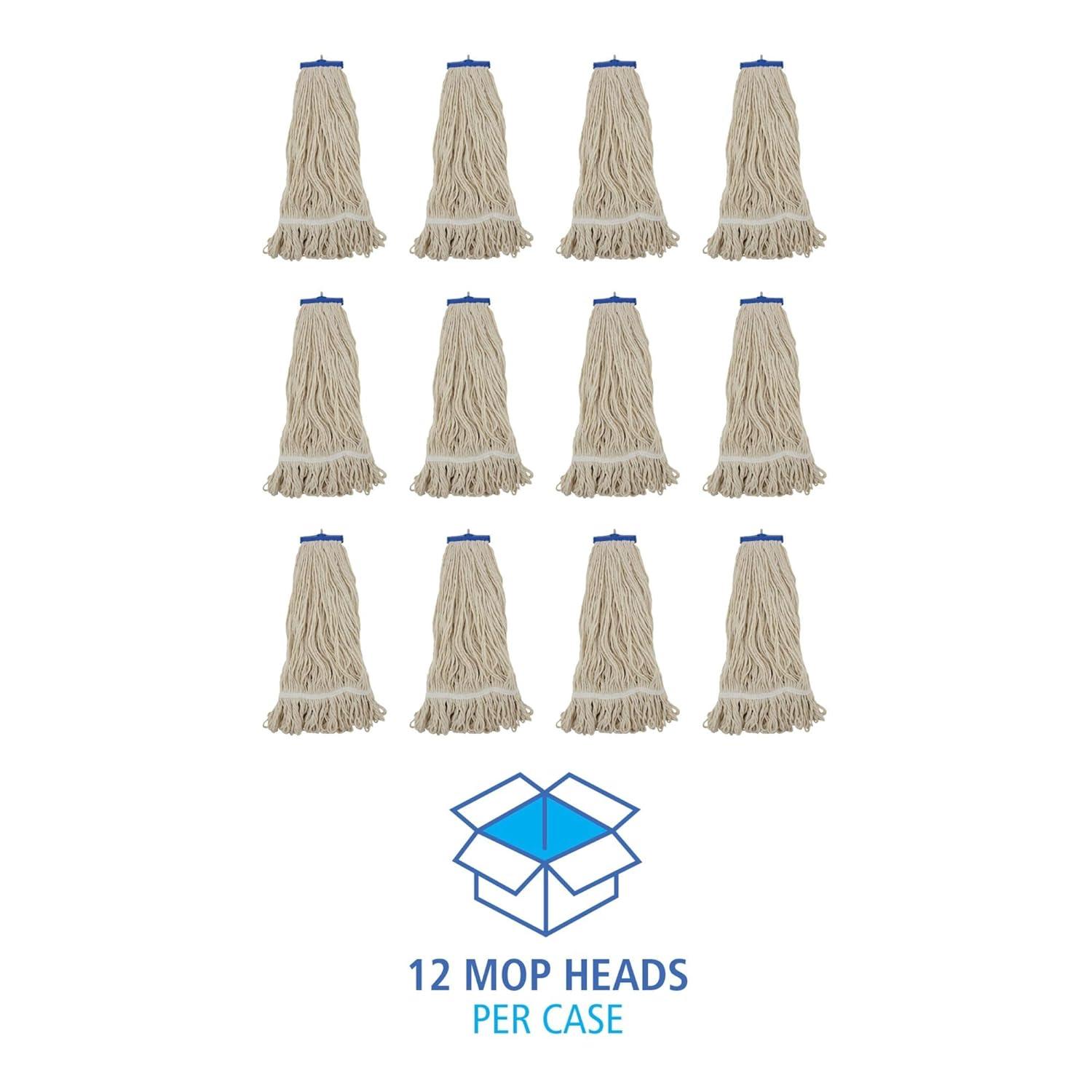 image:imageBoardwalk UNS 824C BWK824C Mop Head LieFlat Head Cotton Fiber 24 oz White Pack of 12