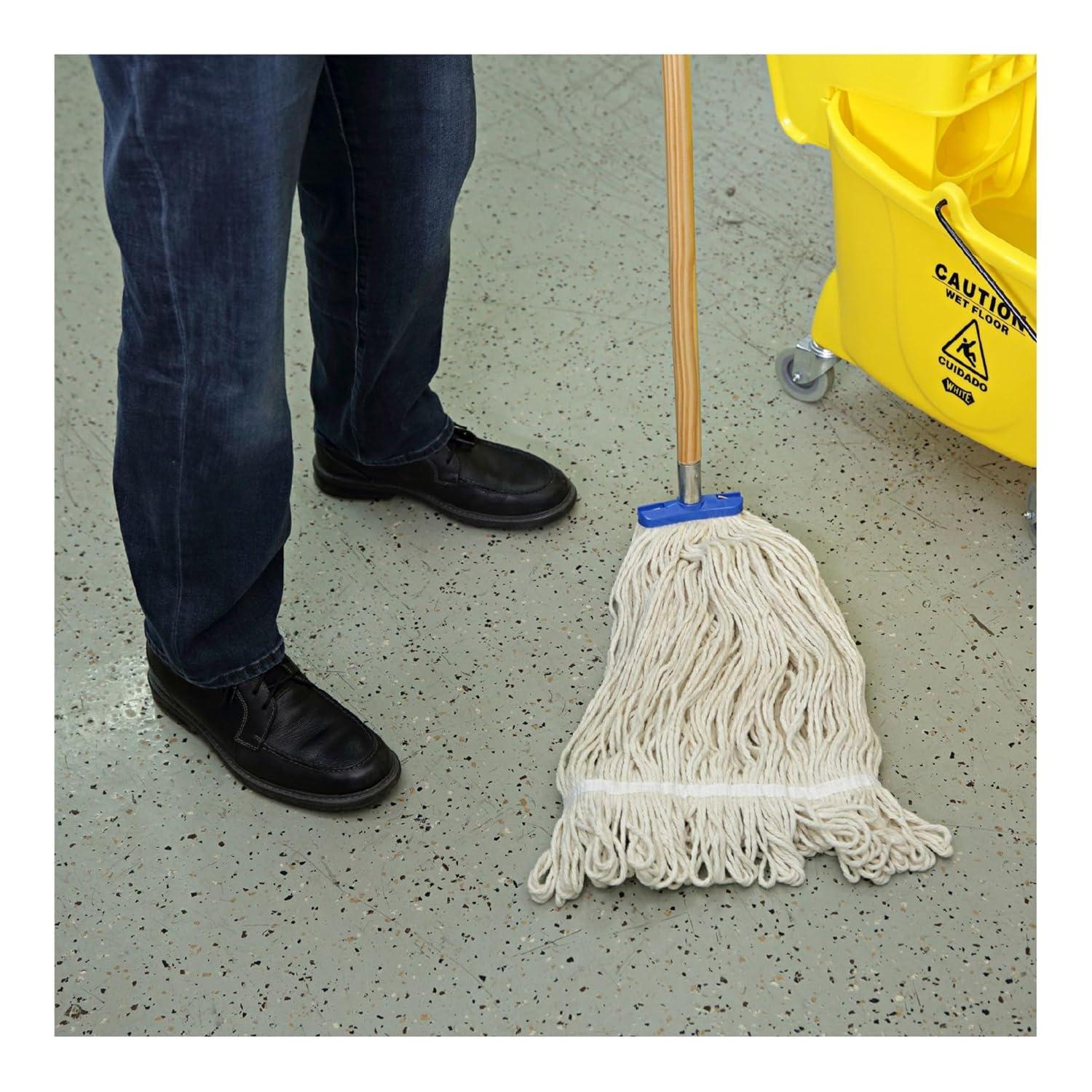 image:imageBoardwalk UNS 824C BWK824C Mop Head LieFlat Head Cotton Fiber 24 oz White Pack of 12