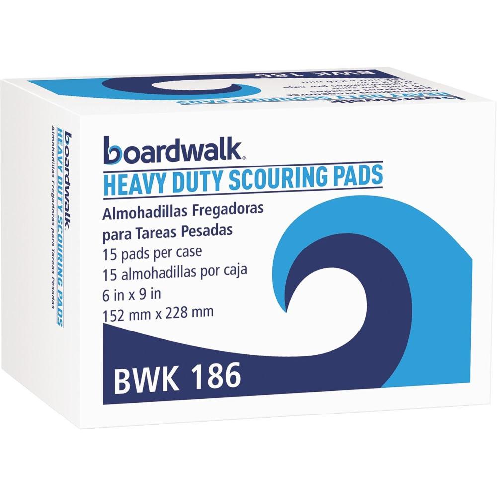 image:imageBoardwalk 186 HeavyDuty Scour Pad Green 6 x 9 Case of 15