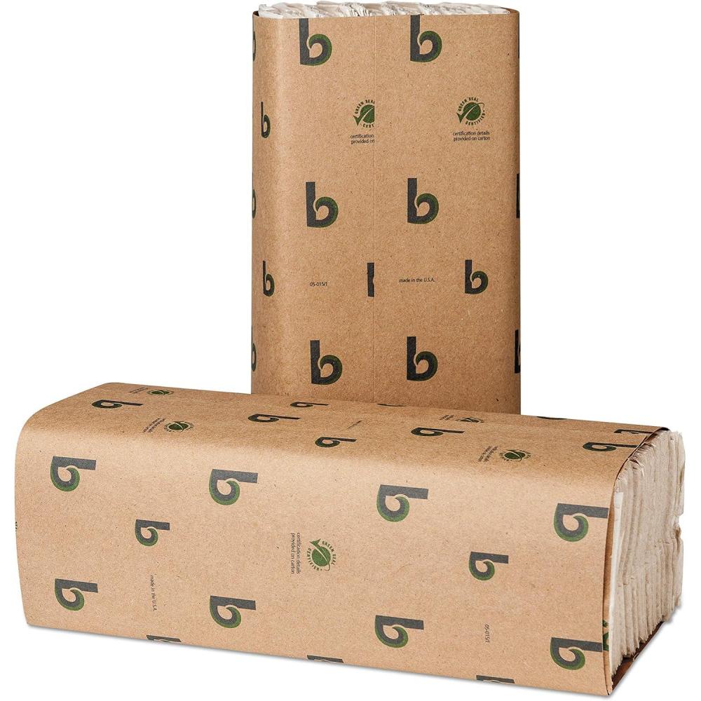 image:imageBoardwalk 51GREEN Boardwalk Green CFold Towels Natural White 10 18 x 12 34 150Pk 16 PksCt