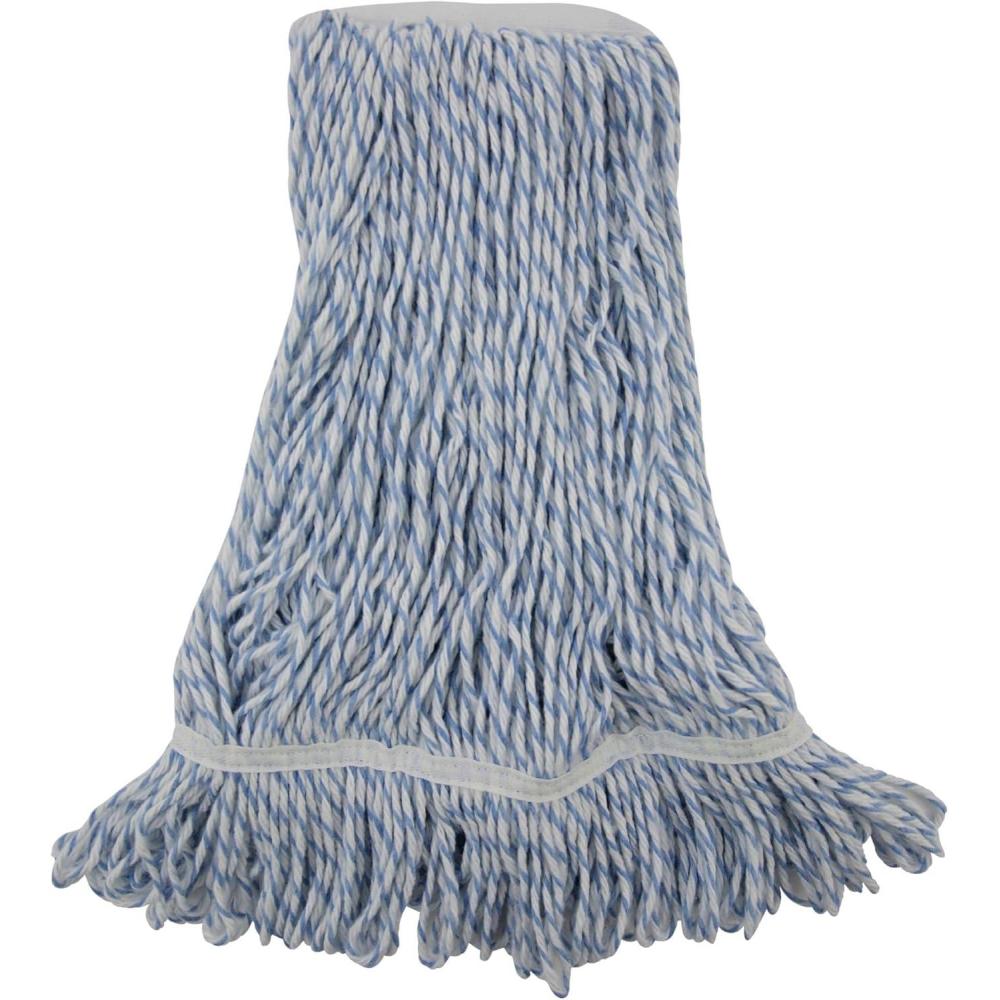 image:imageBoardwalk 542CT Mop Head Floor Finish Narrow RayonPolyester Medium WhiteBlue Case of 12