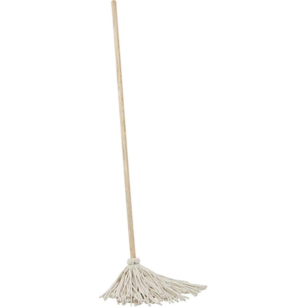 image:imageBoardwalk BWK112C 48 in Oak Wood Handle 12 oz Cotton Head Deck Mops White 6PiecePack