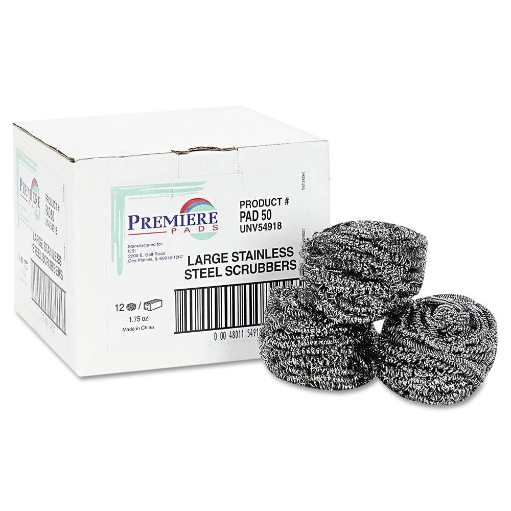 image:imageBoardwalk BWK50 Stainless Steel Scrubber 2 12 x 2 34 Steel Gray Case of 12