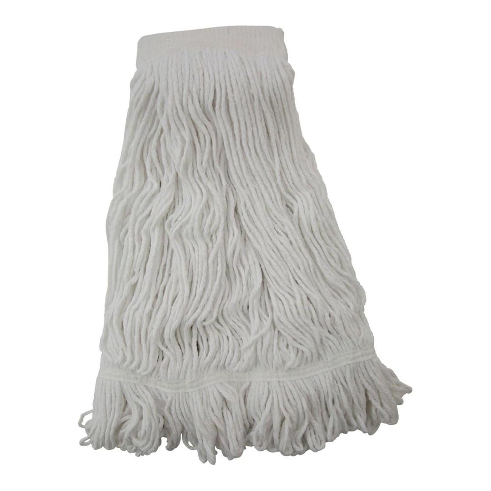 image:imageBoardwalk BWK524R 24 oz Pro Loop WebTailband Premium Saddleback Rayon Mop Head White 12Carton