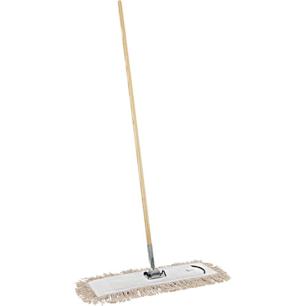 image:imageBoardwalk BWKM245C 24 in x 5 in Cotton Head 60 in Wood Handle Cotton Dry Mopping Kit Natural 1Kit