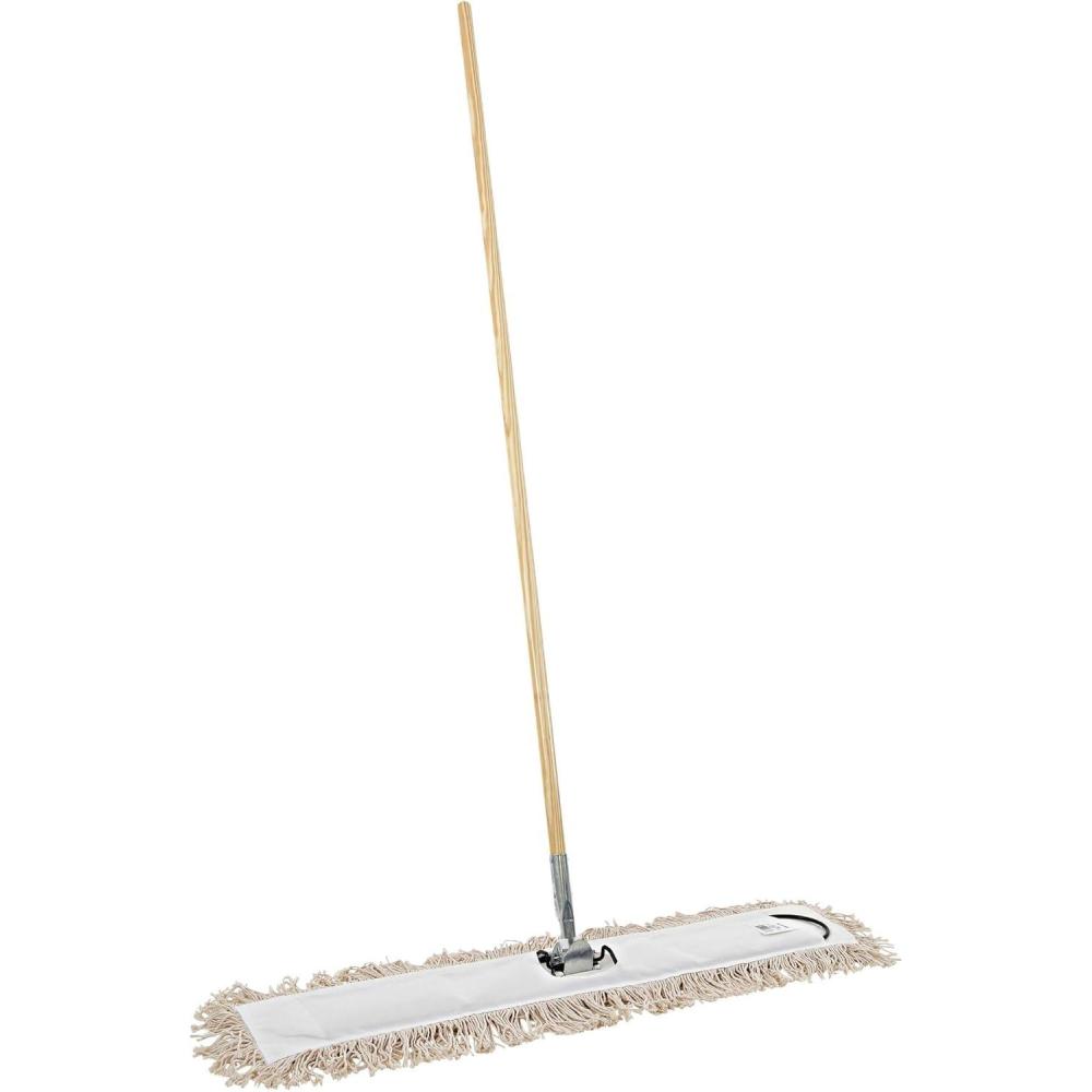 image:imageBoardwalk BWKM365C 36 in x 5 in Cotton Head 60 in Wood Handle Cotton Dry Mopping Kit Natural 1Kit