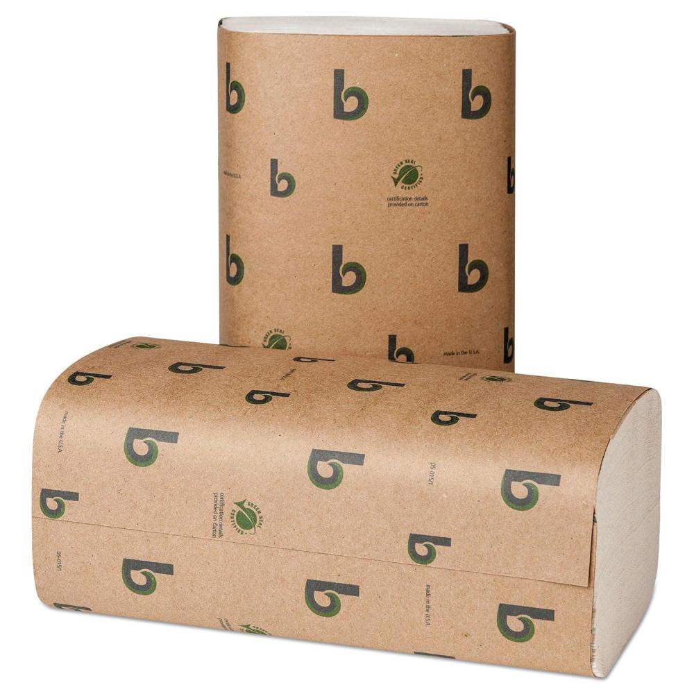 image:imageBoardwalk Green SingleFold Towels 913 x 1025 Natural White 250Pack 16 PacksCarton