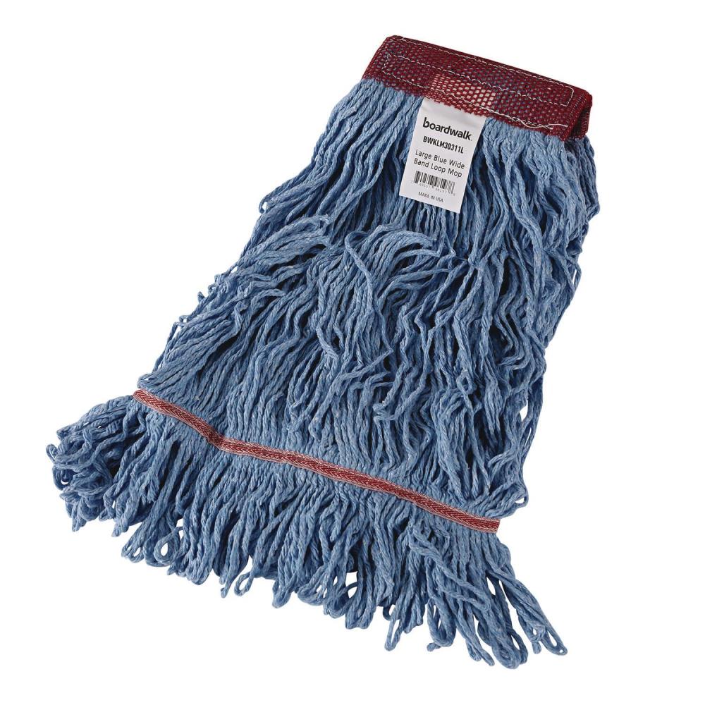 image:imageBoardwalk LM30311L Cotton Mop Heads CottonSynthetic Blend Large Looped End Wideband Blue Case of 12