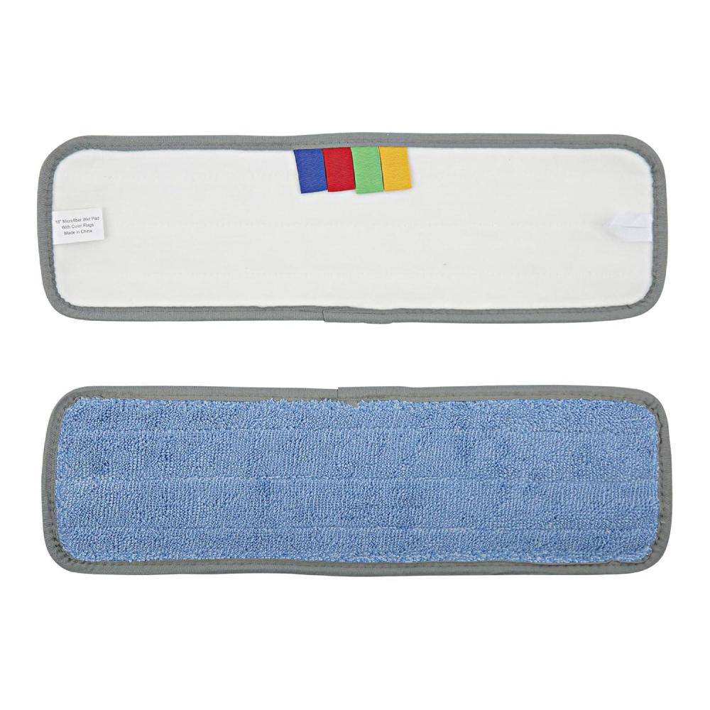 image:imageBoardwalk Microfiber Mop Head Blue 18 x 5 Split Microfiber Hook and Loop Back Dozen