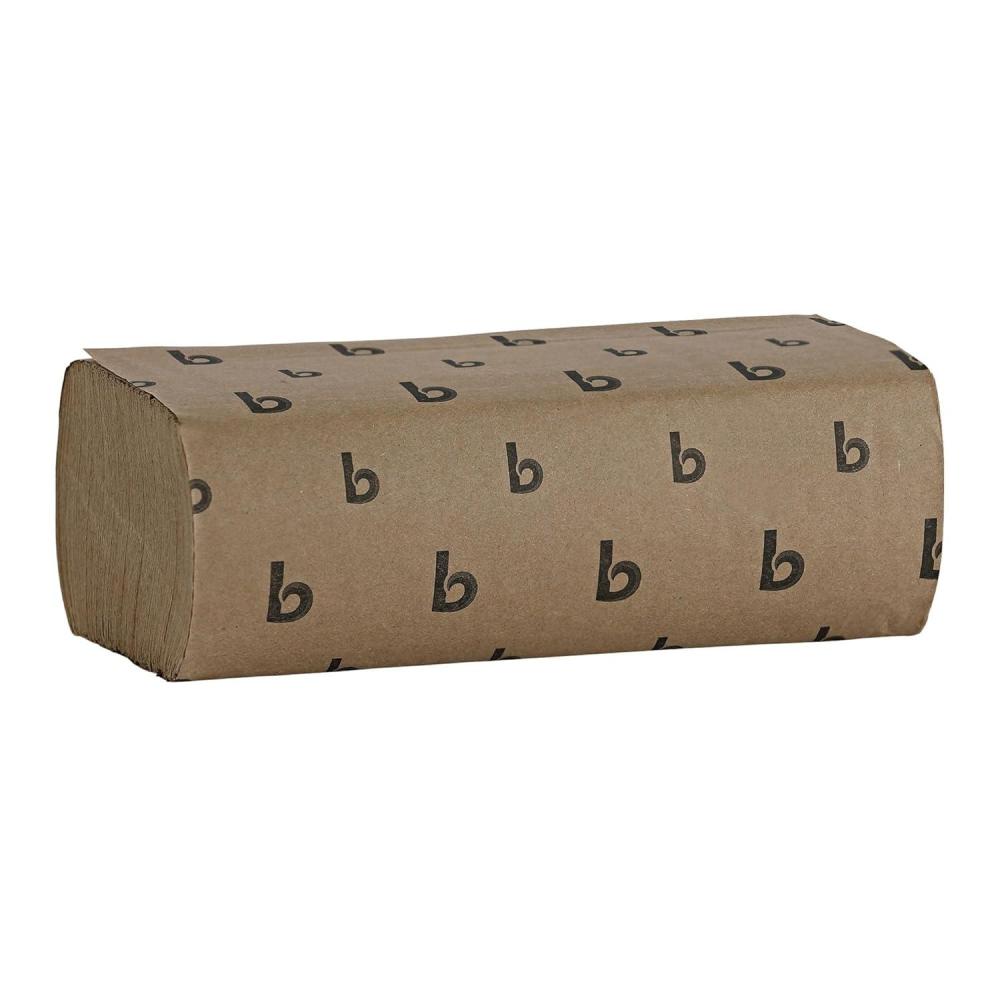 image:imageBoardwalk Multifold Disposable Bathroom Paper Hand Towels 1Ply 9 x 945 250 TowelsPack 16 PacksCarton Natural9 x 945 inches