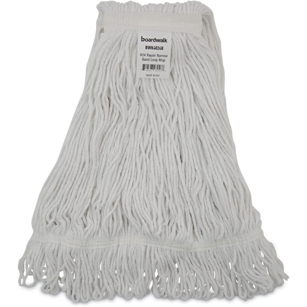 image:imageBoardwalk Pro Loop Webtailband Wet Mop Head Rayon 24 Size White 12carton