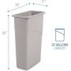 Boardwalk 1868188 23 gal. Plastic Slim Waste Container – Gray