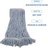 Boardwalk 542CT Mop Head, Floor Finish, Narrow, Rayon/Polyester, Medium, White/Blue (Case of 12)