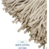 Boardwalk 724CEA Cut-End Lie-Flat Wet Mop Head, Cotton, 24oz, White