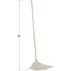 Boardwalk BWK112C 48 in. Oak Wood Handle 12 oz. Cotton Head Deck Mops – White (6-Piece/Pack)