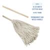 Boardwalk BWK116C 16 oz. Cotton Head Deck Mop with 48 in. Oak Wood Handle – White (6/Carton)