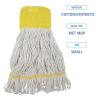 Boardwalk BWK501WH 5 in. Headband Cotton/Synthetic Super Loop Wet Mop Head – Small, White (12/Carton)
