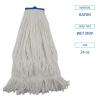 Boardwalk BWK824R 24 oz. Lie-Flat Rayon Fiber Mop Head – White (12/Carton)