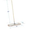 Boardwalk BWKM245C 24 in. x 5 in. Cotton Head 60 in. Wood Handle Cotton Dry Mopping Kit – Natural (1-Kit)