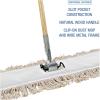 Boardwalk BWKM365C 36 in. x 5 in. Cotton Head 60 in. Wood Handle Cotton Dry Mopping Kit – Natural (1-Kit)