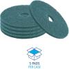 Boardwalk Heavy-Duty Scrubbing Floor Pads, 20″ Diameter, Green, 5/carton