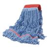Boardwalk LM30311L Cotton Mop Heads, Cotton/Synthetic Blend, Large, Looped End, Wideband, Blue (Case of 12)