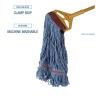 Boardwalk LM30311L Cotton Mop Heads, Cotton/Synthetic Blend, Large, Looped End, Wideband, Blue (Case of 12)