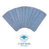 Boardwalk Microfiber Mop Head, Blue, 18 x 5, Split Microfiber, Hook and Loop Back, Dozen