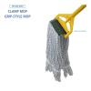 Boardwalk Mop Head, Floor Finish, Wide, Rayon/Polyester, Medium, White/Blue, 12/Carton
