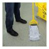 Boardwalk Mop Head, Floor Finish, Wide, Rayon/Polyester, Medium, White/Blue, 12/Carton