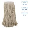Boardwalk Mop Head, Premium Saddleback Head, Cotton Fiber, 24 oz, White, 12/Carton