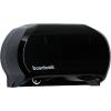 Boardwalk R3670BKBW 13 in. x 6.75 in. x 8.75 in. Standard Twin Toilet Tissue Dispenser – Black