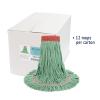 Boardwalk Super Loop Wet Mop Head, Cotton/Synthetic Fiber, 5″ Headband, Large Size, Green, 12/Carton