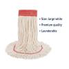 Boardwalk Super Loop Wet Mop Head, Cotton/Synthetic Fiber, 5″ Headband, Large Size, White, 12/Carton